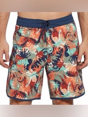 Patagonia Men's  Reef Print Swim Trunks - Navy Waist 32